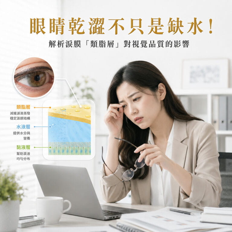 乾澀不只是缺水！解析淚膜「類脂層」對視覺品質的影響與除了葉黃素你更需要的 3 種水潤成分