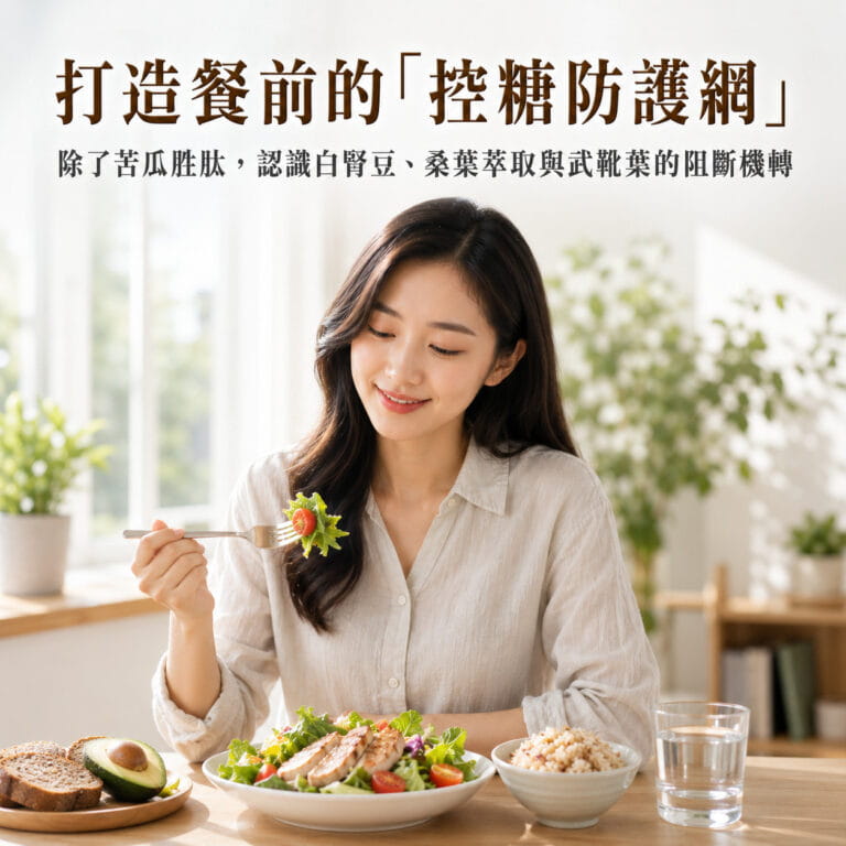 打造餐前的「控糖防護網」:除了苦瓜胜肽,認識白腎豆、桑葉萃取與武靴葉的阻斷機轉