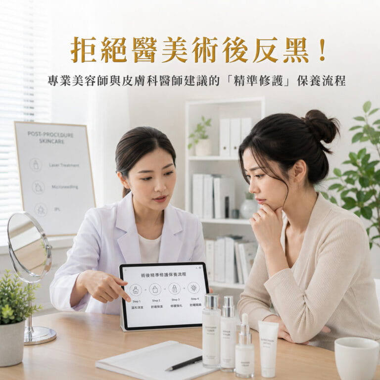 拒絕醫美術後反黑!專業美容師與皮膚科醫師建議的「精準修護」保養流程