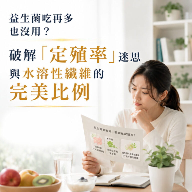 益生菌吃再多也沒用?破解「定殖率」迷思與水溶性纖維的完美比例