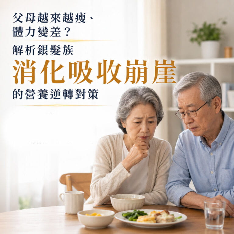 父母越來越瘦、體力變差?解析銀髮族「消化吸收崩崖」的營養逆轉對策