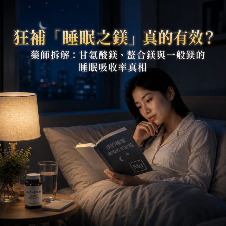 狂補「睡眠之鎂」真的有效？藥師拆解：甘氨酸鎂、螯合鎂與一般鎂的睡眠吸收率真相