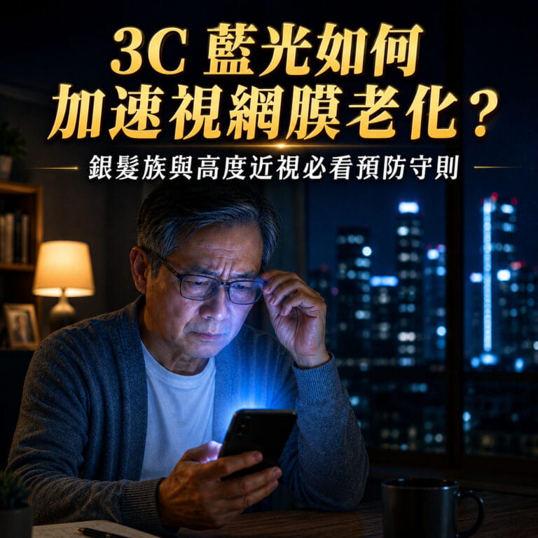 3C 藍光如何加速視網膜老化？銀髮族與高度近視必看的黃斑部病變與白內障早期預防守則
